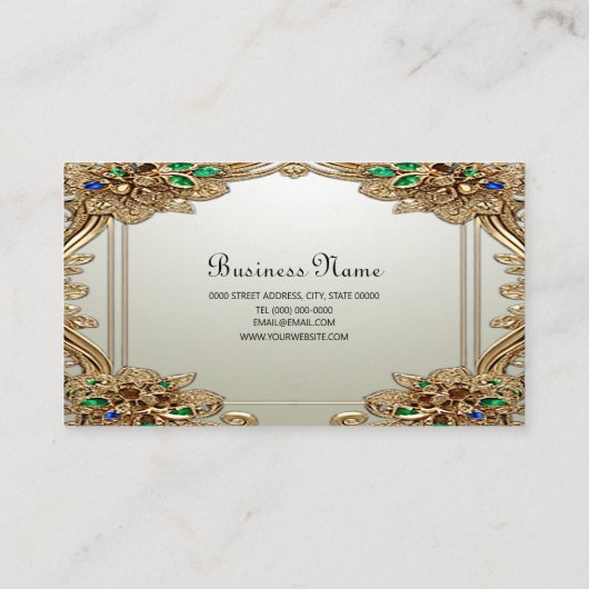 Elegant Gold Ornate Business Card Visitekaartje (Achterkant)