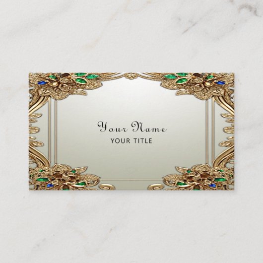 Elegant Gold Ornate Business Card Visitekaartje (Voorkant)