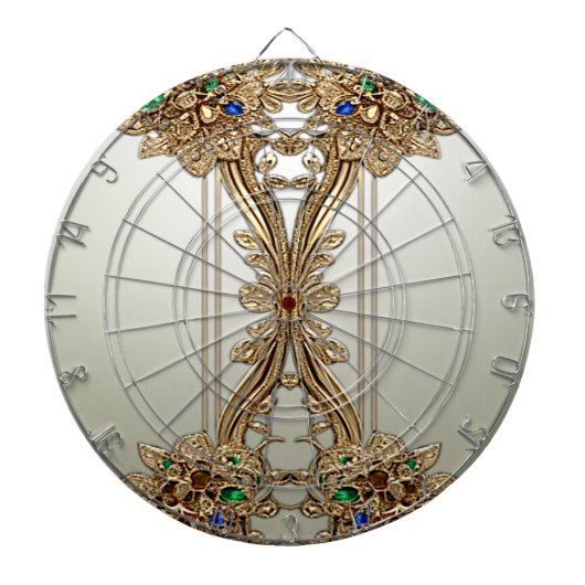 Elegant Gold Ornate Dartboard Dartbord (Voorkant)
