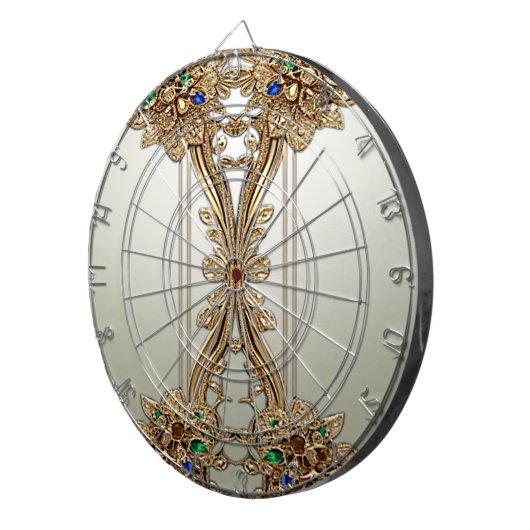 Elegant Gold Ornate Dartboard Dartbord (Voorkant Rechts)