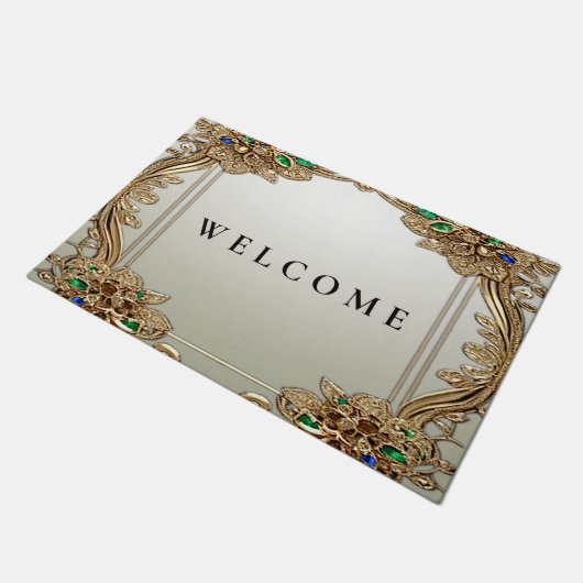 Elegant Gold Ornate Doormat Deurmat (Schuin)