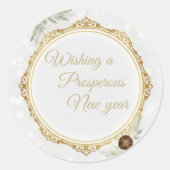 Elegant Gold Ornate Frame Round Sticker with Eucal (Voorkant)