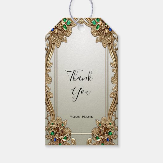 Elegant Gold Ornate Gift Tag Cadeaulabel (Voorkant)