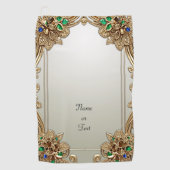 Elegant Gold Ornate Golf Towel Golfhanddoek (Voorkant)