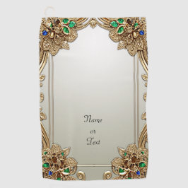 Elegant Gold Ornate Golf Towel Golfhanddoek