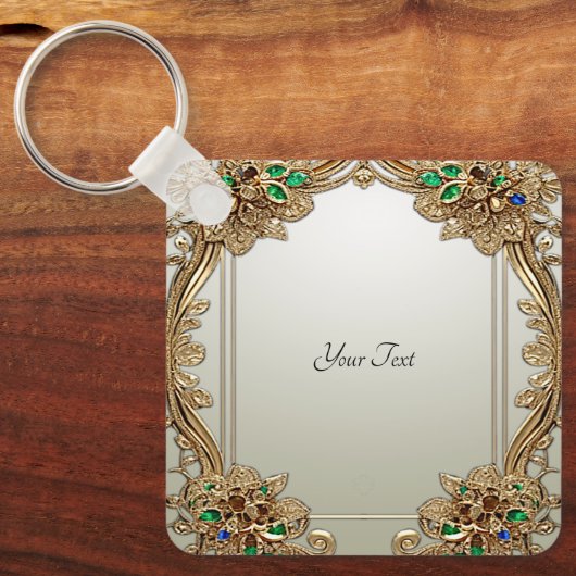 Elegant Gold Ornate Keychain (Voorkant)