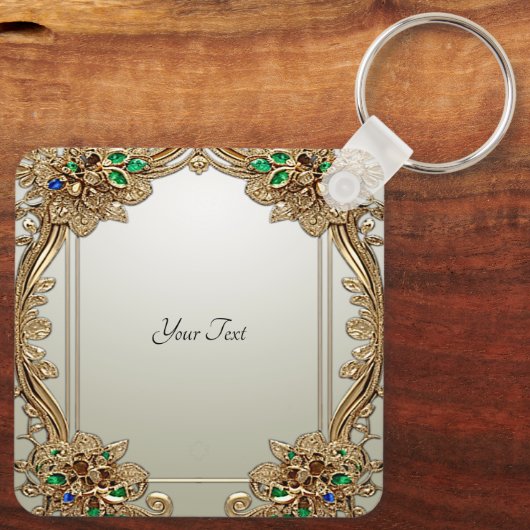 Elegant Gold Ornate Keychain (Achterkant)