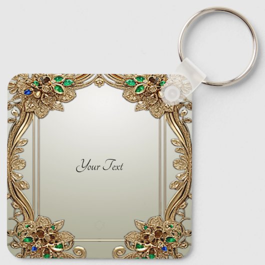 Elegant Gold Ornate Keychain (Achterkant)