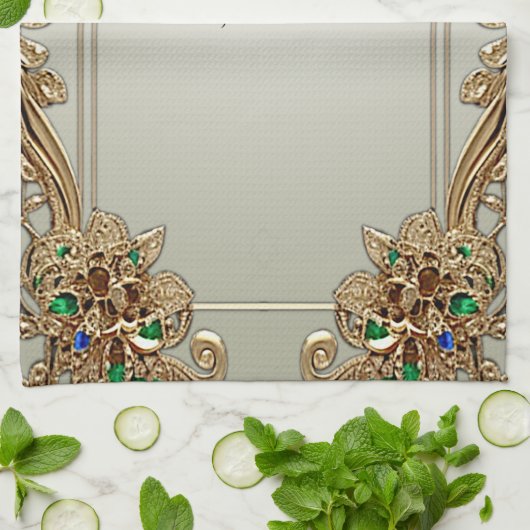 Elegant Gold Ornate Kitchen Towels Theedoek (Gevouwen)