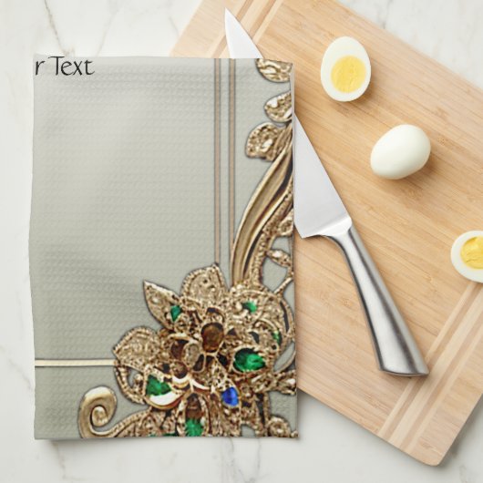 Elegant Gold Ornate Kitchen Towels Theedoek (Quarter Fold)
