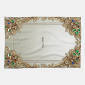 Elegant Gold Ornate Kitchen Towels Theedoek (Horizontaal)