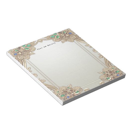Elegant Gold Ornate Notepad Notitieblok (Schuin)