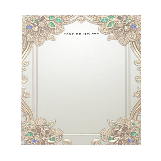Elegant Gold Ornate Notepad Notitieblok (Voorkant)