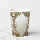 Elegant Gold Ornate Paper cup Papieren Bekers (Achterkant)