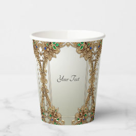 Elegant Gold Ornate Paper cup Papieren Bekers