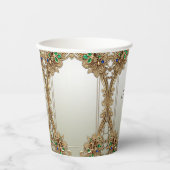 Elegant Gold Ornate Paper cup Papieren Bekers (Voorkant)