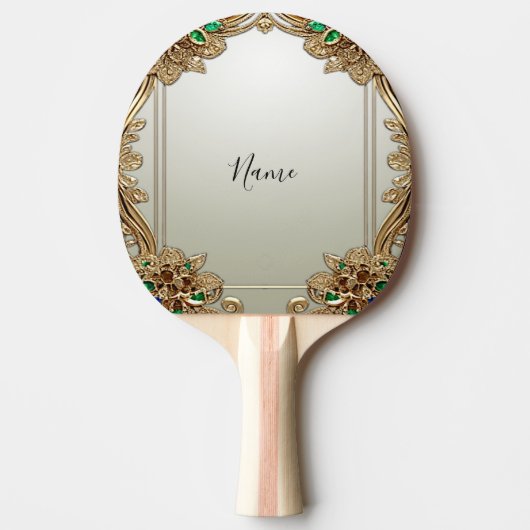 Elegant Gold Ornate Ping Pong Paddle Tafeltennisbatje (Voorkant)