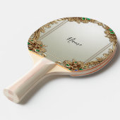 Elegant Gold Ornate Ping Pong Paddle Tafeltennisbatje (Voorkant Gekanteld)