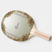 Elegant Gold Ornate Ping Pong Paddle Tafeltennisbatje (Zijkant)