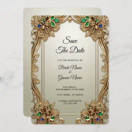 Elegant Gold Ornate Save The Date