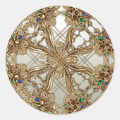 Elegant Gold Ornate Sticker (Voorkant)
