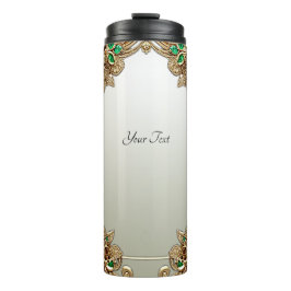 Elegant Gold Ornate Thermal Tumbler Thermosbeker
