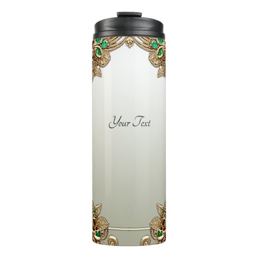 Elegant Gold Ornate Thermal Tumbler Thermosbeker (Voorkant)