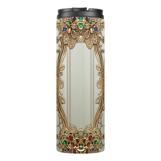 Elegant Gold Ornate Thermal Tumbler Thermosbeker (Achterkant)