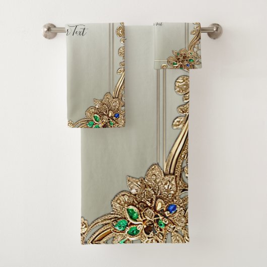 Elegant Gold Ornate Towel Set Bad Handdoek (Insitu)