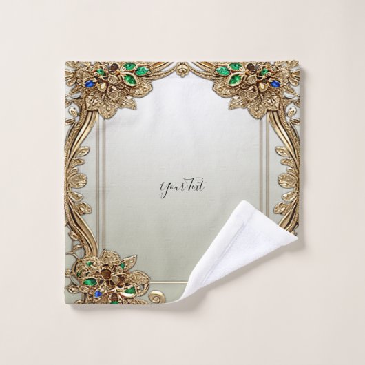 Elegant Gold Ornate Towel Set Bad Handdoek (Wasdoekje)
