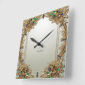 Elegant Gold Ornate Wall Clock Vierkante Klok (Hoek)