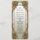 Elegant Gold Ornate Wedding Program Programmakaart (Voorkant)