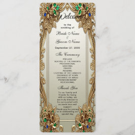 Elegant Gold Ornate Wedding Program Programmakaart
