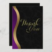 Elegant Gold Paars Black Funeral Bedankkaart (Voorkant / Achterkant)
