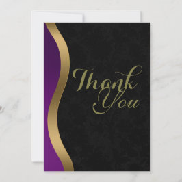 Elegant Gold Paars Black Funeral Bedankkaart