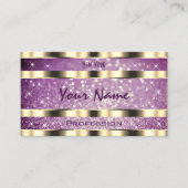 Elegant Gold Paars Glitter Sparkle Stars Kwaliteit Visitekaartje (Voorkant)