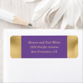 Elegant Gold Paars Return Address Labels (Insitu)