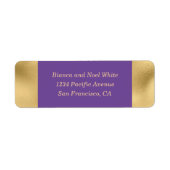 Elegant Gold Paars Return Address Labels (Voorkant)