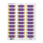 Elegant Gold Paars Return Address Labels (Full Sheet)