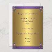 Elegant Gold Paarse Bead Jewel 40e verjaardag Kaart (Achterkant)