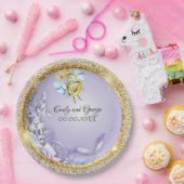 Elegant Gold Paarse  bruiloft Papieren Bordje (Feest)