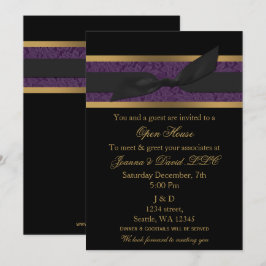 Elegant Gold paarse Corporate Party Invitation Kaart