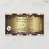 Elegant Gold Paarse Glitter Sparkle Stars toevoege Visitekaartje (Achterkant)