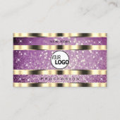 Elegant Gold Paarse Glitter Sparkle Stars toevoege Visitekaartje (Voorkant)