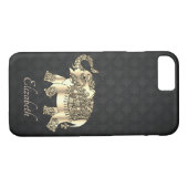 Elegant Gold Paisley Elephant, Damask-Personalized Case-Mate iPhone Case (Achterkant (Horizontaal))