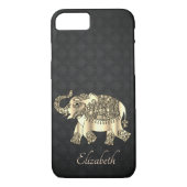Elegant Gold Paisley Elephant, Damask-Personalized Case-Mate iPhone Case (Achterkant)