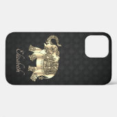 Elegant Gold Paisley Elephant, Damask-Personalized Case-Mate iPhone Case (Achterkant (horizontaal))