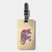 Elegant Gold, Paisley Elephant, op maat gemaakt Bagagelabel (Voorkant verticaal)