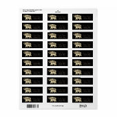 Elegant Gold Paisley Floral Elephant, Black Etiket (Full Sheet)