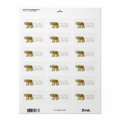 Elegant Gold Paisley Floral Elephant Etiket (Full Sheet)